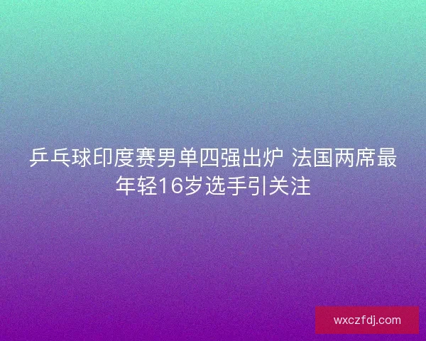 乒乓球印度赛男单四强出炉 法国两席最年轻16岁选手引关注