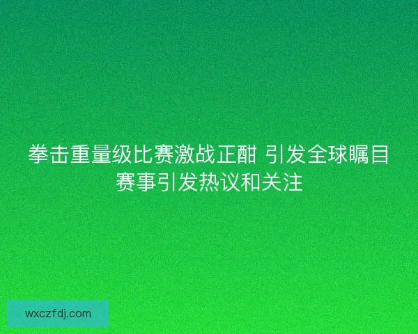 拳击重量级比赛激战正酣 引发全球瞩目赛事引发热议和关注